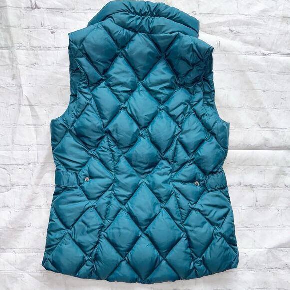 EUC Women’s XS Eddie Bauer Dk Teal Premium Quality Goose Down Puffer Vest Jacket - Picture 4 of 10